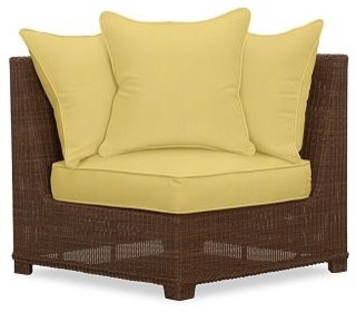 Palmetto Corner Sectional Cushion Slipcover, Solid Sunbrella(R) ;, Buttercup