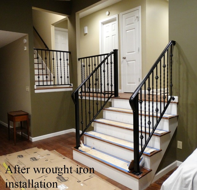 Wrought Iron Interior Railing Traditional Staircase
