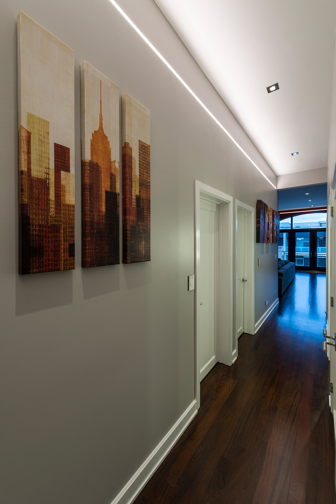 Inspiration for a contemporary hallway in Chicago.