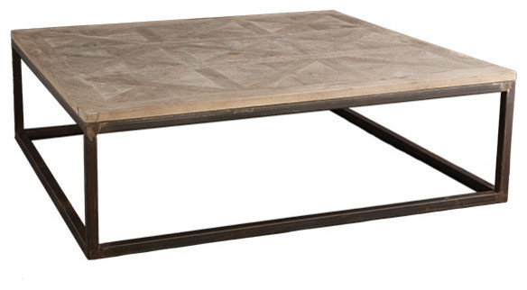 Square Parquet-Top Coffee Table