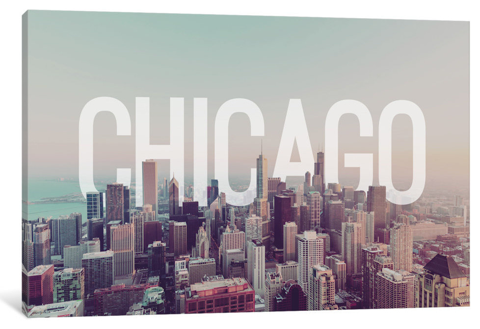"Chicago" Print by 5by5collective, 60"x40"x1.5", 3-Piece