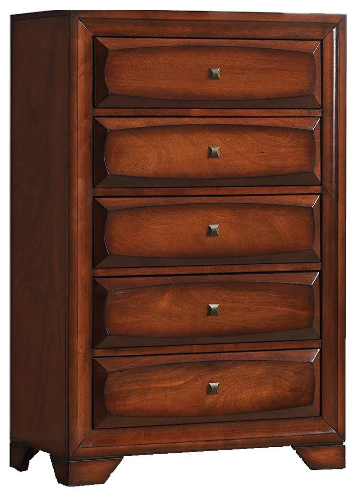 Bed Room Set Wood King Size Dresser Mirror Antique Oak Finish