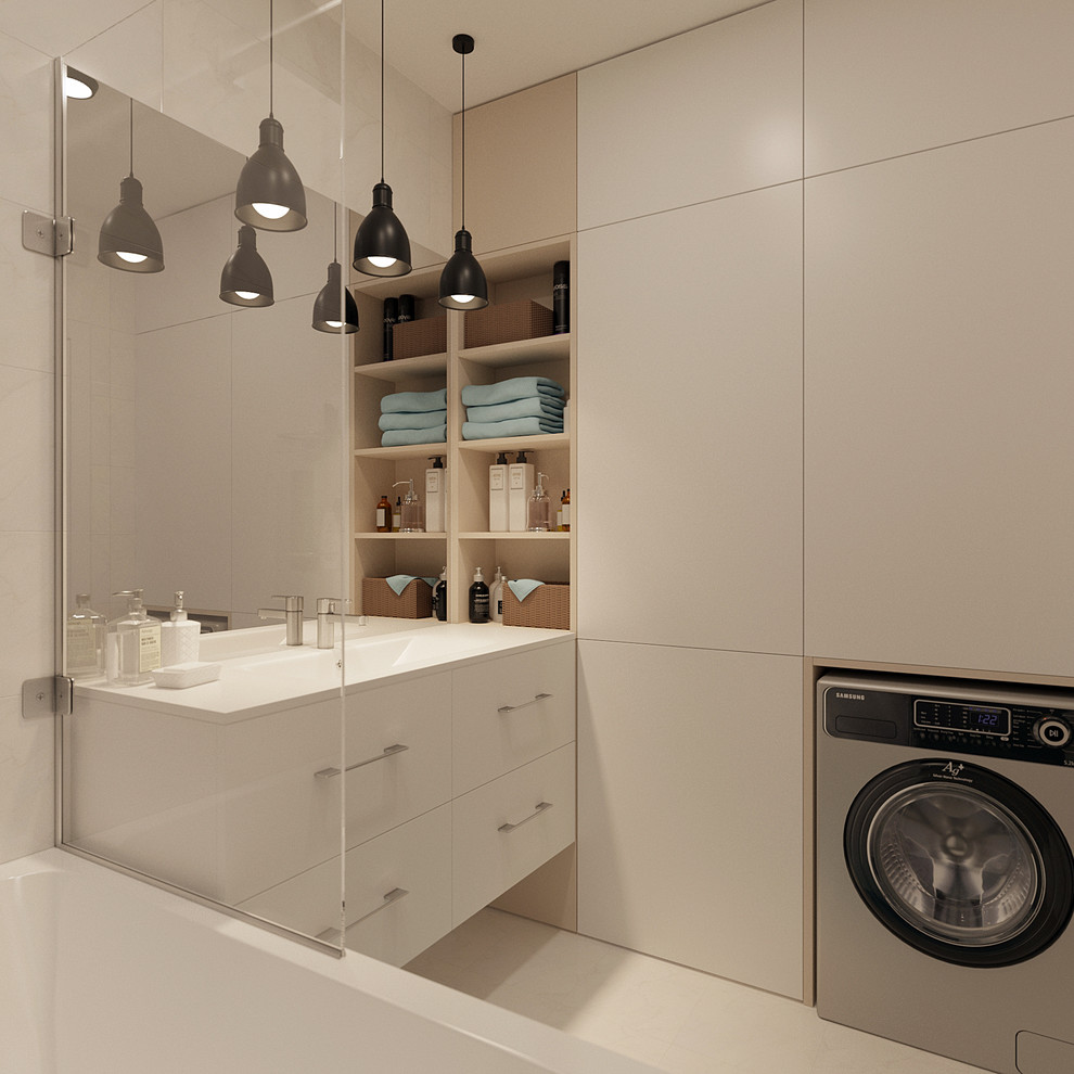 Светлая кварира с черными акцентами