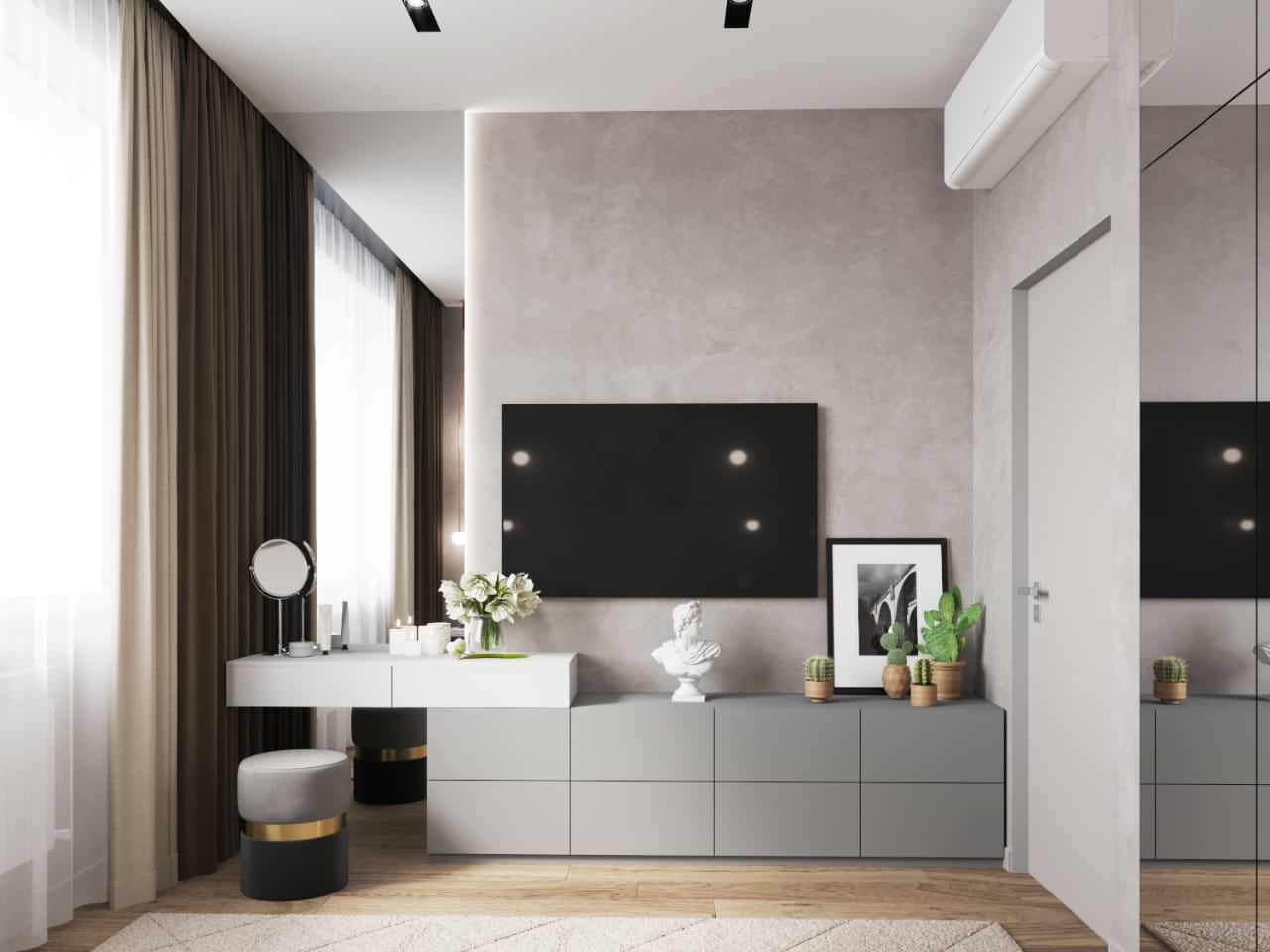 Квартира в современном стиле с кофейными оттенками