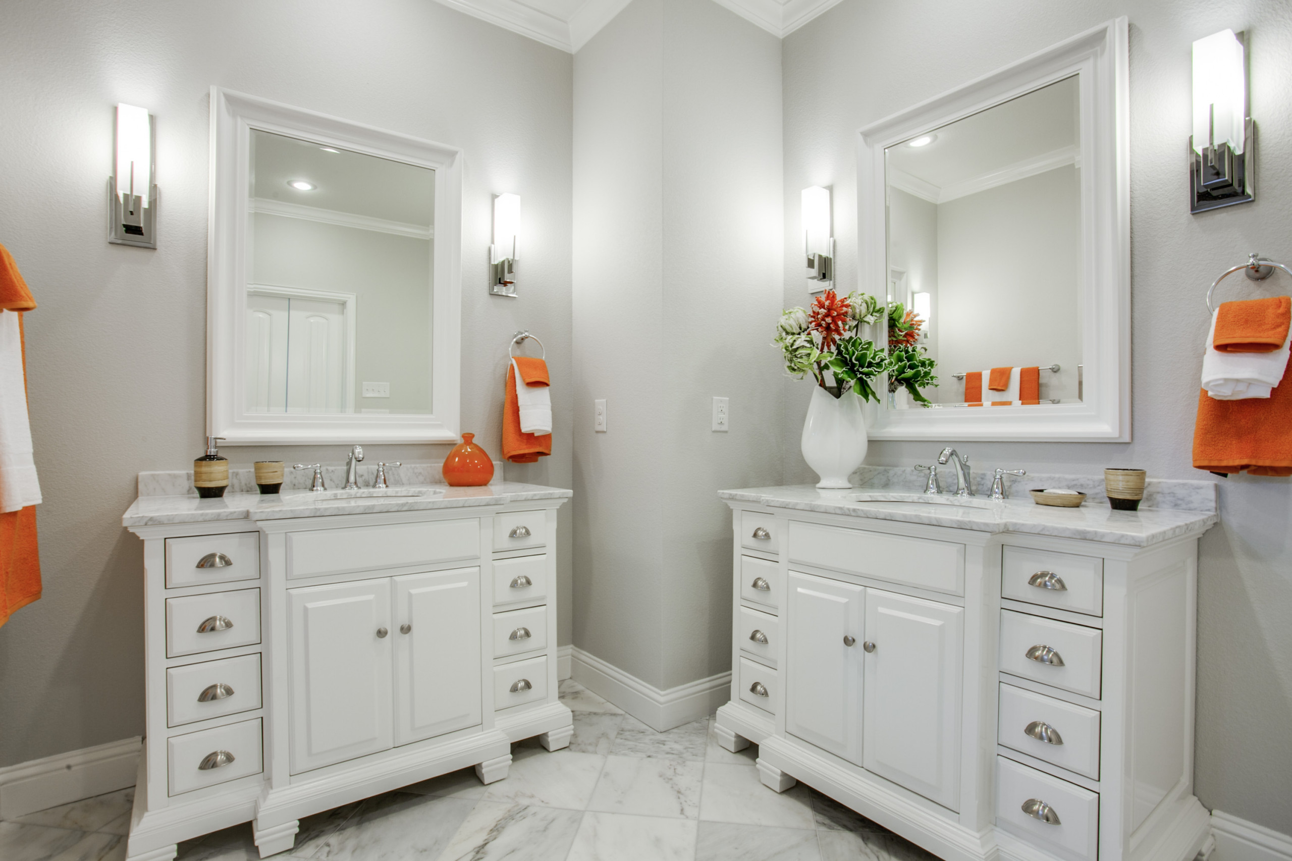 Orange And Gray Bathroom Ideas Houzz