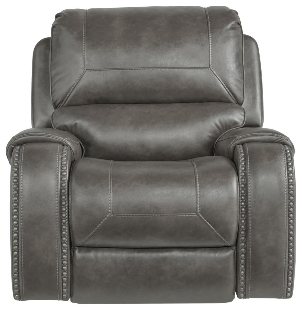Home Meridian Traditional Steel Gray Swivel Glider Recliner A498V006