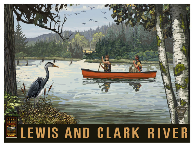 Paul A. Lanquist Lewis & Clark National Park River Art Print, 9"x12"