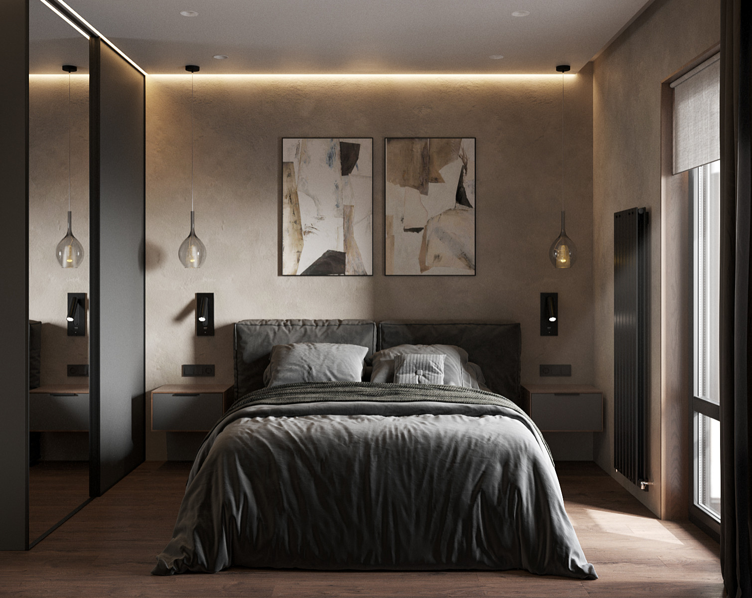 Дизайн интерьера трехкомнатной квартиры "Квартира ЖК Сердце, 98 кв.м"