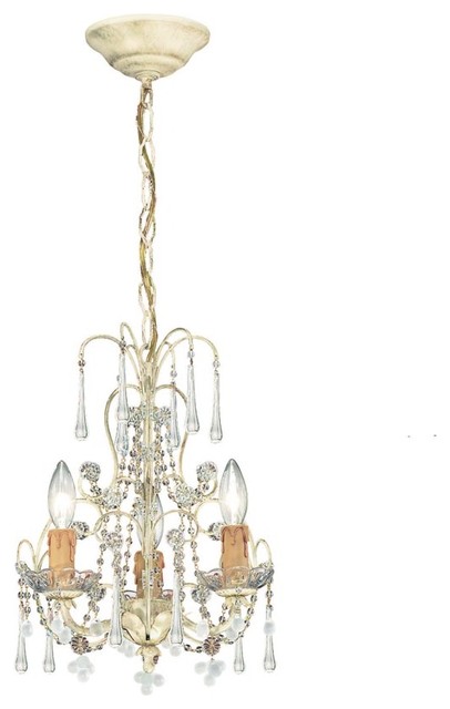 4523-CM Ella Mini Chandelier Adorned with Clear and Frosted Murano Crystal by cr