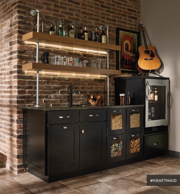 KraftMaid: Cherry Kitchen Bar Area with LED Lighting 