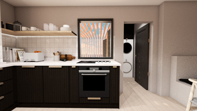 1 Bedroom Apartment 3D Visualisations skandinavisk-koekken