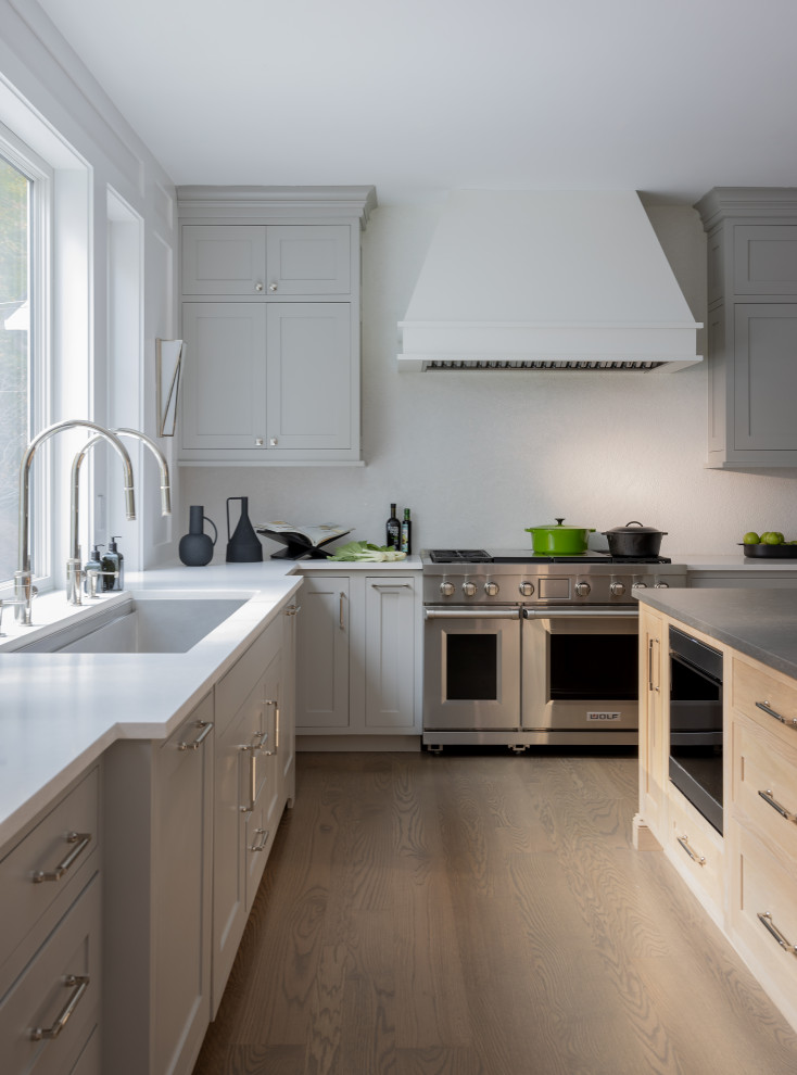 Inspiration for a transitional kitchen remodel in Boston