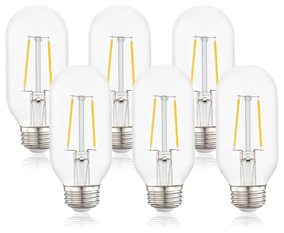 Kashan T14 Clear Led Filament Light Bulb, Set Of 6 - Incandescent Bulbs 