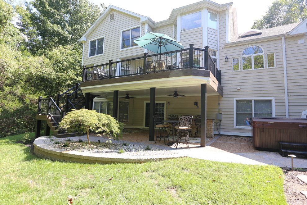 Mid-sized backyard deck photo in St Louis