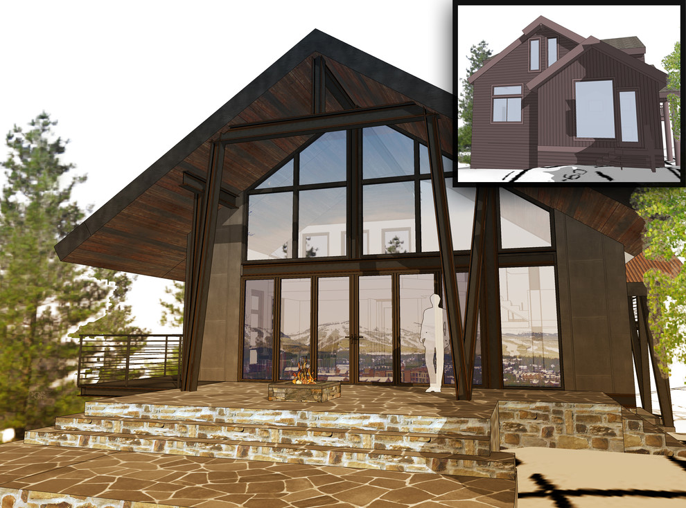 Home design - mid-sized rustic home design idea in Denver