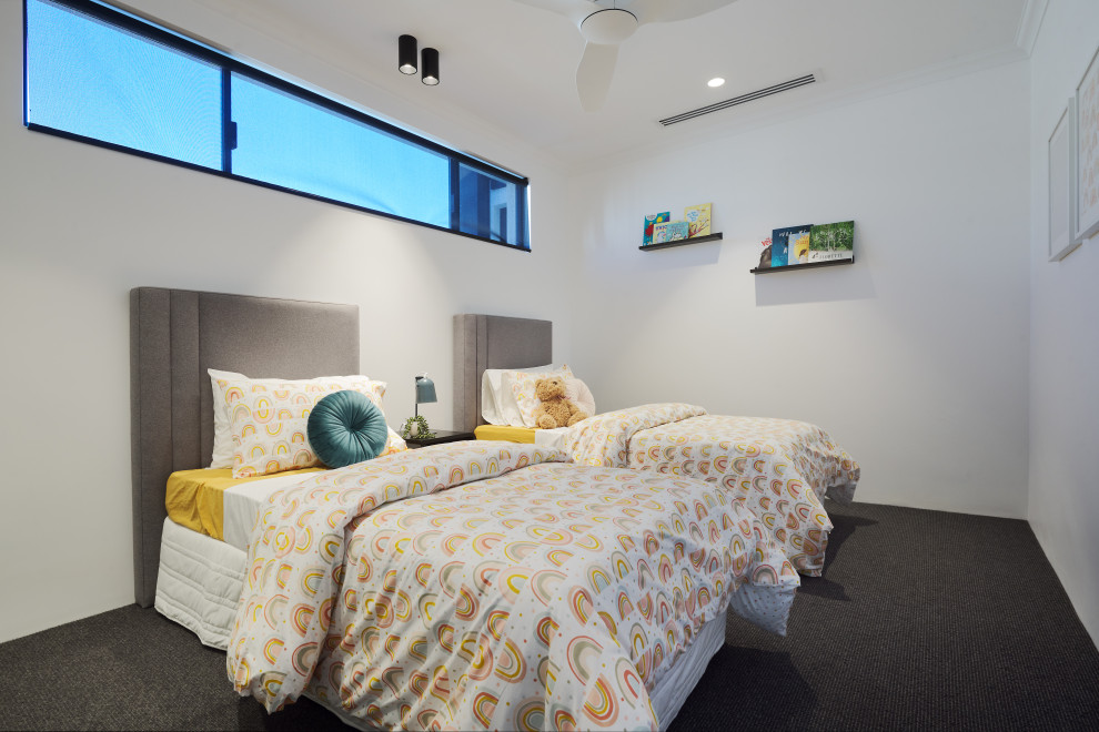 Photo of a modern bedroom in Perth.