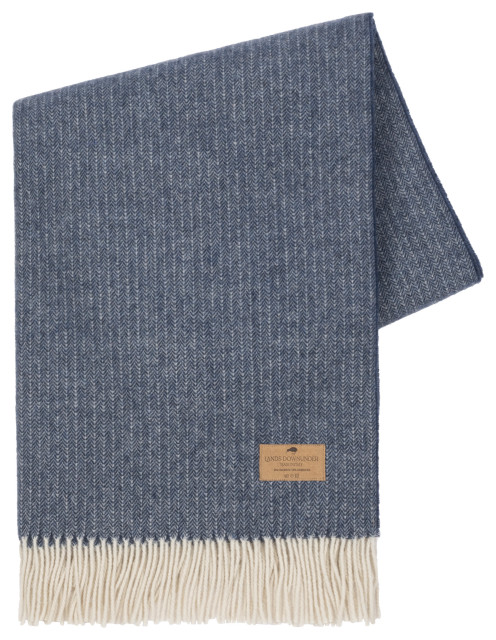 Pinstripe Cashmere Throws, Pacific