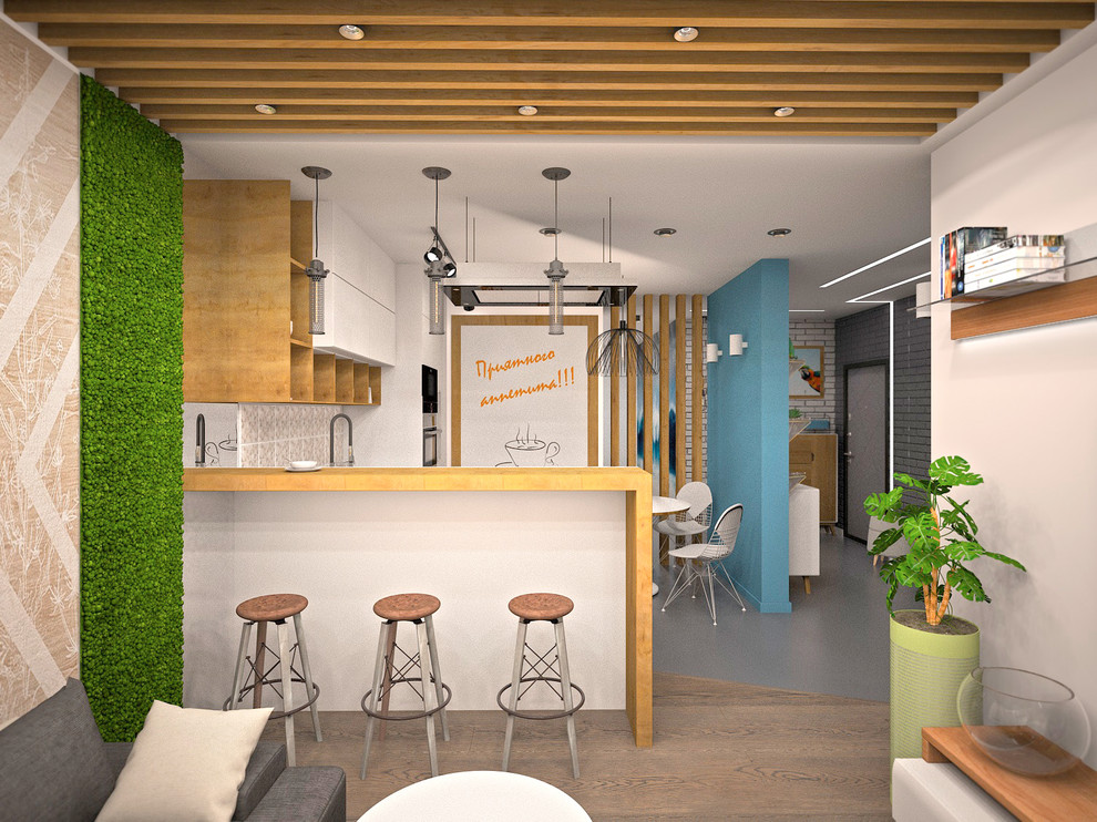 гостиная с кухней