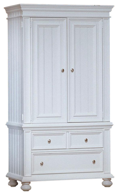 White Cape Cod Cottage Armoire with Clothes R