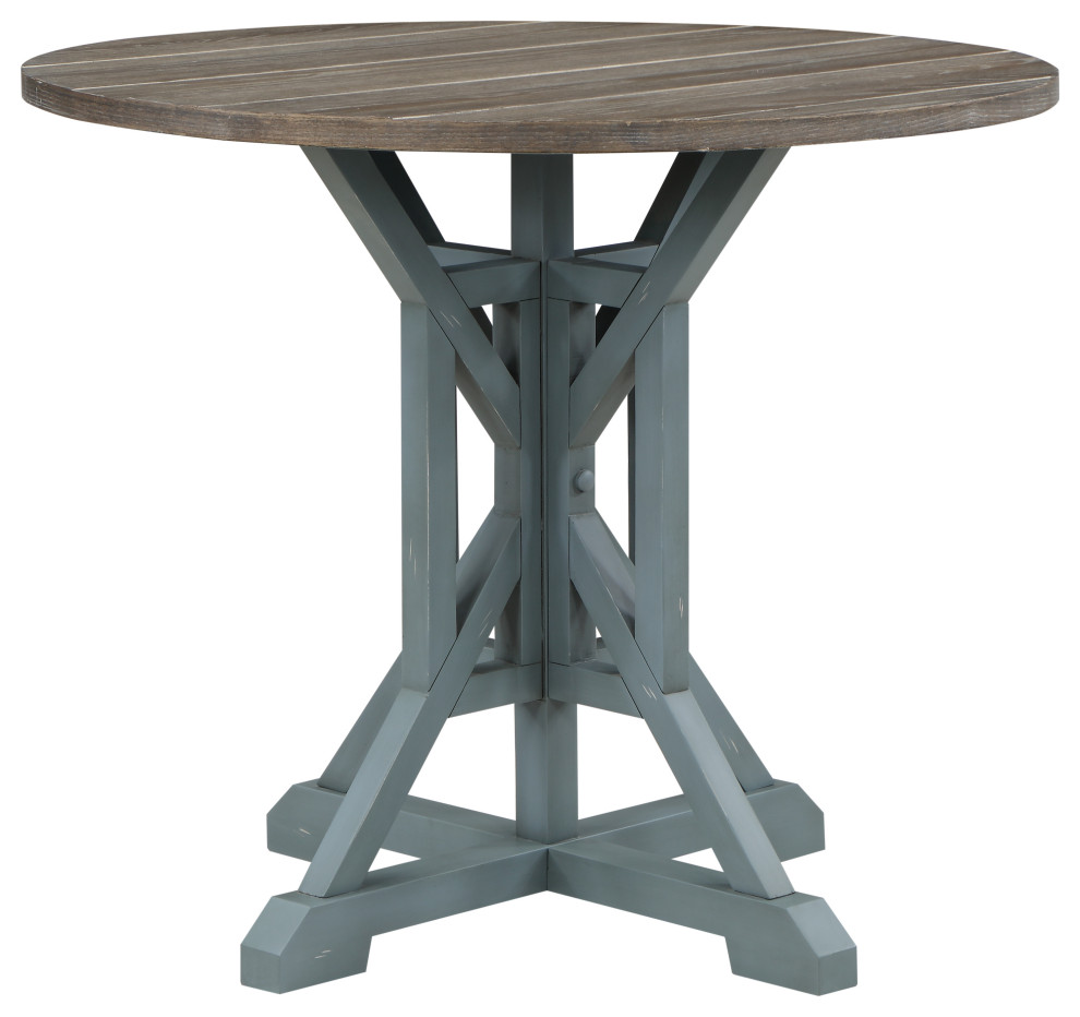 Bar Harbor Blue Round Counter Height Dining Table
