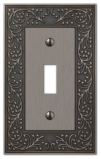 English Garden Cast 1 Toggle Wall Plate Traditional Switch English Garden Cast 1 Toggle Wall Plate Antique Nickel