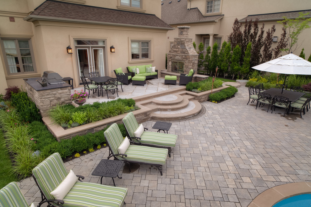 Transitional patio in Toronto.