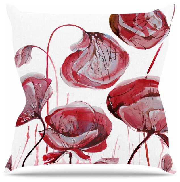 Ivan Joh Poppies Throw Pillow Contemporary Decorative