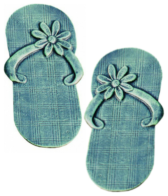 Verde Flip Flops Summer Sandals Stepping Stones Cast Iron 2Piece Set