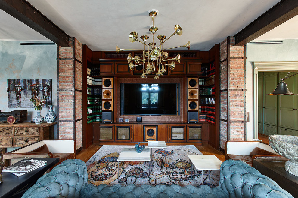 This is an example of an industrial family room in Moscow.