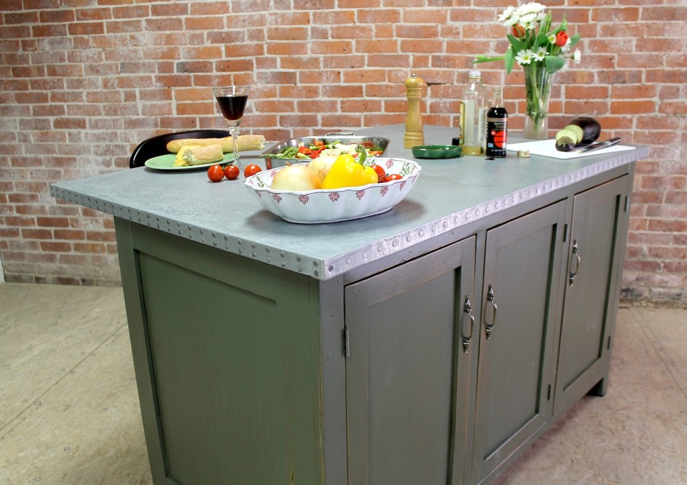 Zinc kitchen Islands Farmhouse Boston by ECustomFinishes Houzz