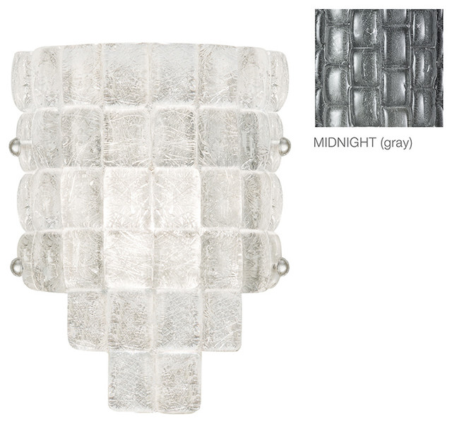 Fine Art Lamps 840450-1 Constructivism Midnight Grey Glass Wall Sconce