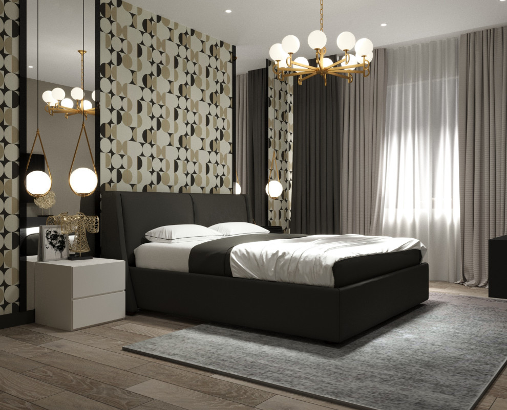 Дизайн спальни в темных тонах