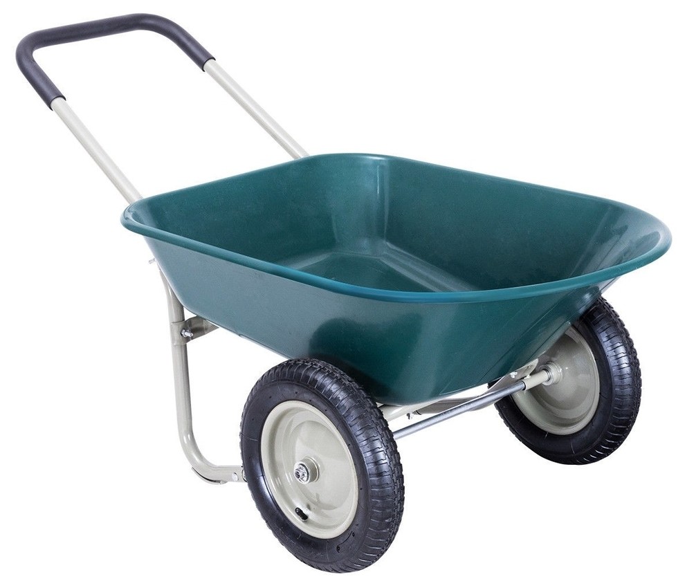 Modern Heavy Duty 2 Tire Garden Landscape Wagon Wheelbarrow - Modern ...