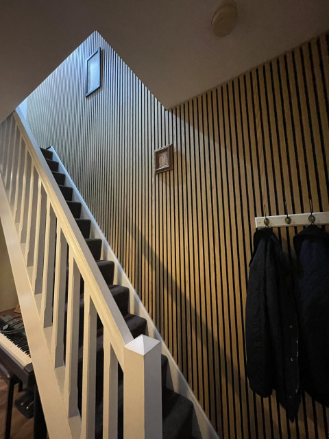 Slatted Oak Staircase modern-staircase