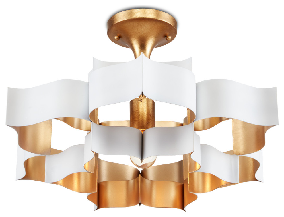 Grand Lotus White Small Chandelier