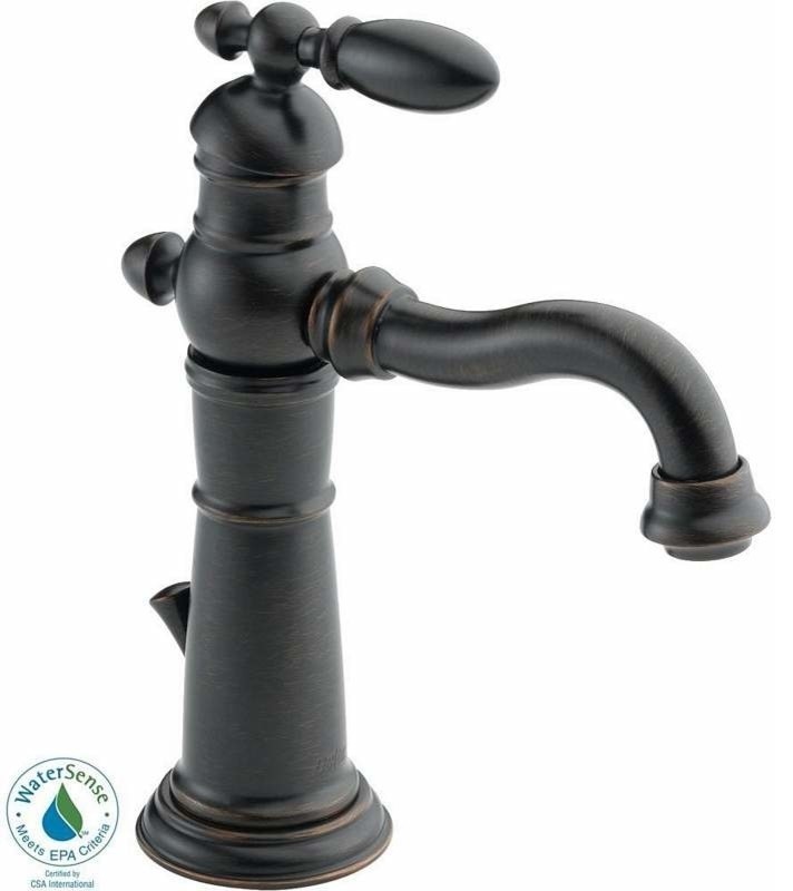 Delta Victorian Single Handle Bathroom Faucet, Venetian Bronze, 555LF-RB