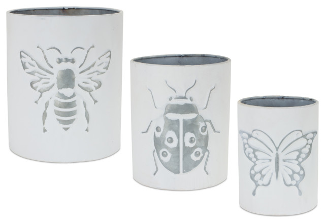 Insect Pot, 3-Piece Set, 4.5"Dx5.75"H/5.5"Hx6.75"H/6.5"Dx7.75"H Iron