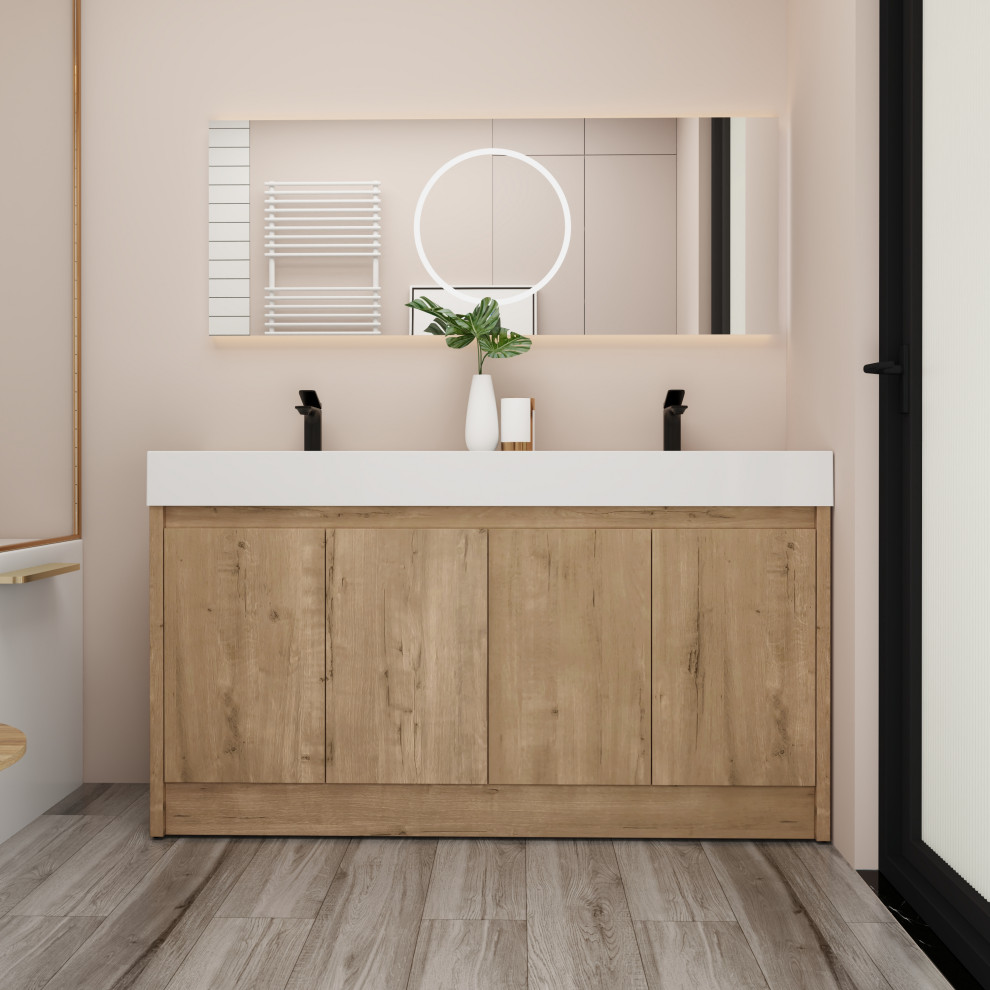 BNK Bathroom Vanity With Sink, Modern Freestanding Bathroom Vanity Set ...