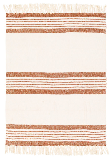 cream and orange throw