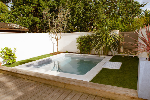 Terrasse avec piscine contemporaneo-piscina