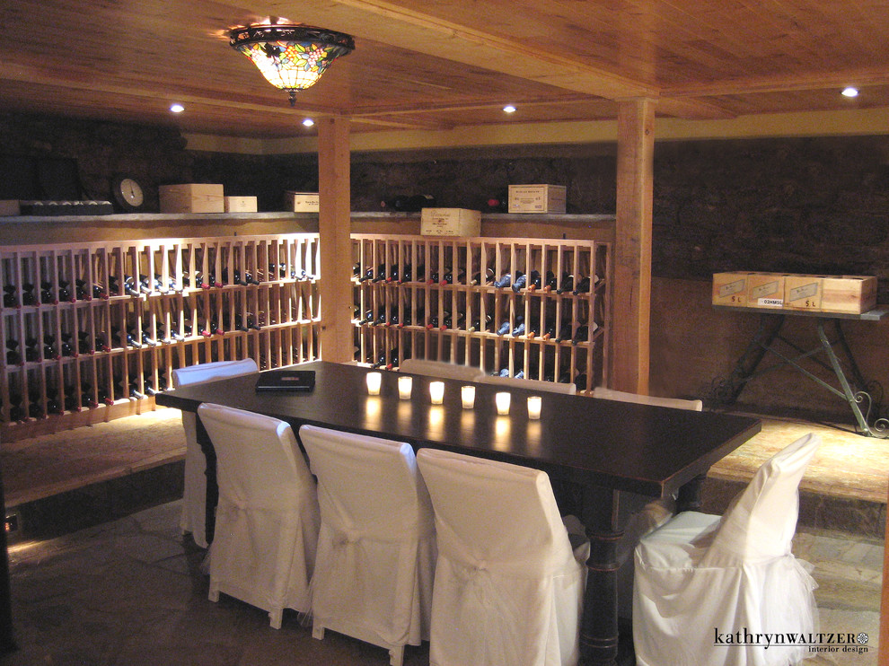Design ideas for a traditional wine cellar in Sacramento.