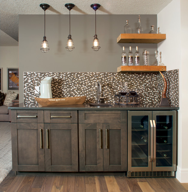In Vogue With Grey Contemporary Home Bar Calgary By