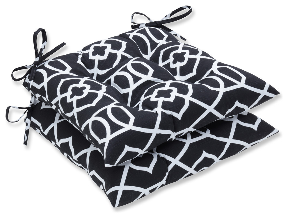 Out/Indoor Kirkland Wrought Iron Seat Cushion, Set of 2, Black, 19"x18