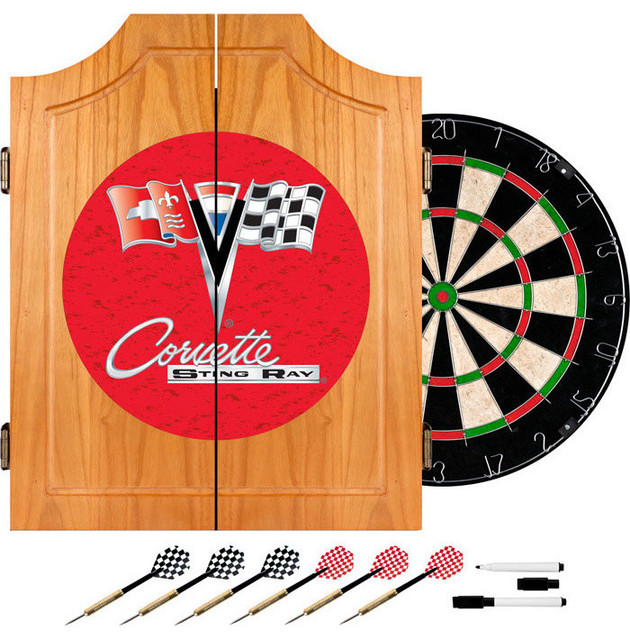 Corvette C2 Black Wood Dart Set Contemporary Darts And