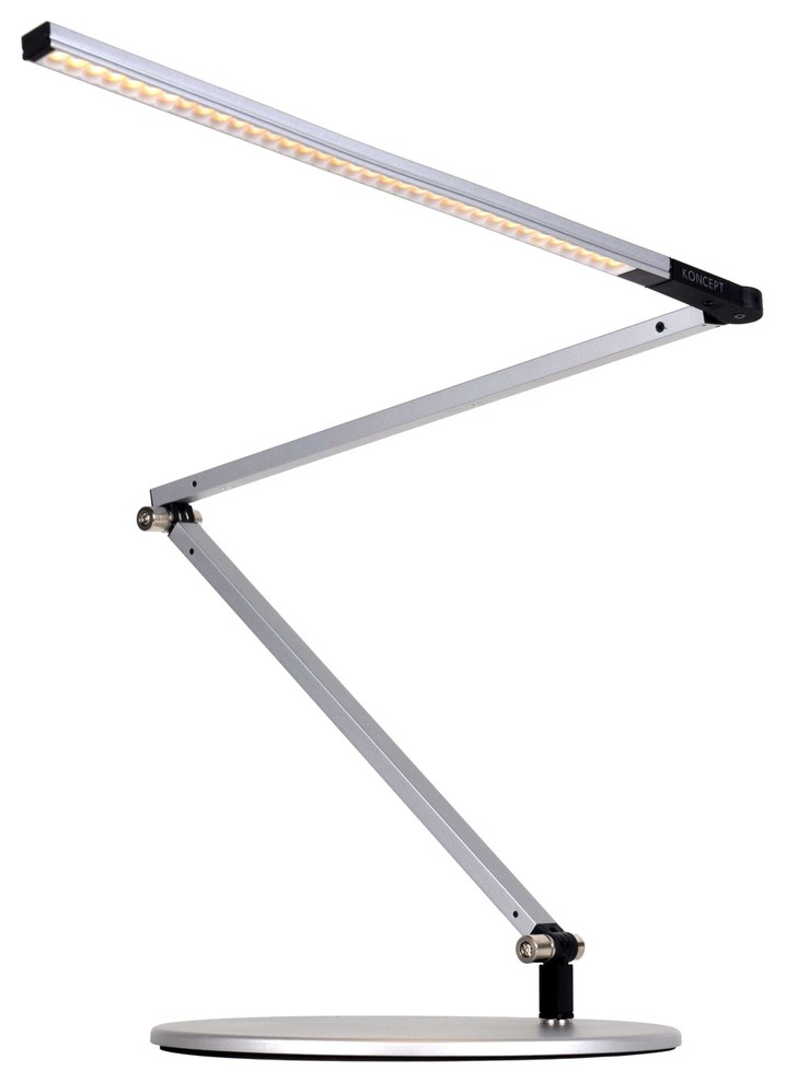 Koncept Z-Bar Slim LED Desk Lamp With Base, Silver