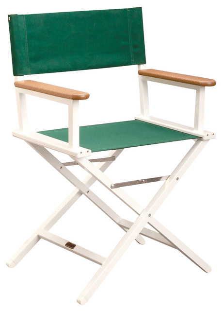 Aluminum Directors Chair In Forest Green Transitional Outdoor   Transitional Outdoor Folding Chairs 