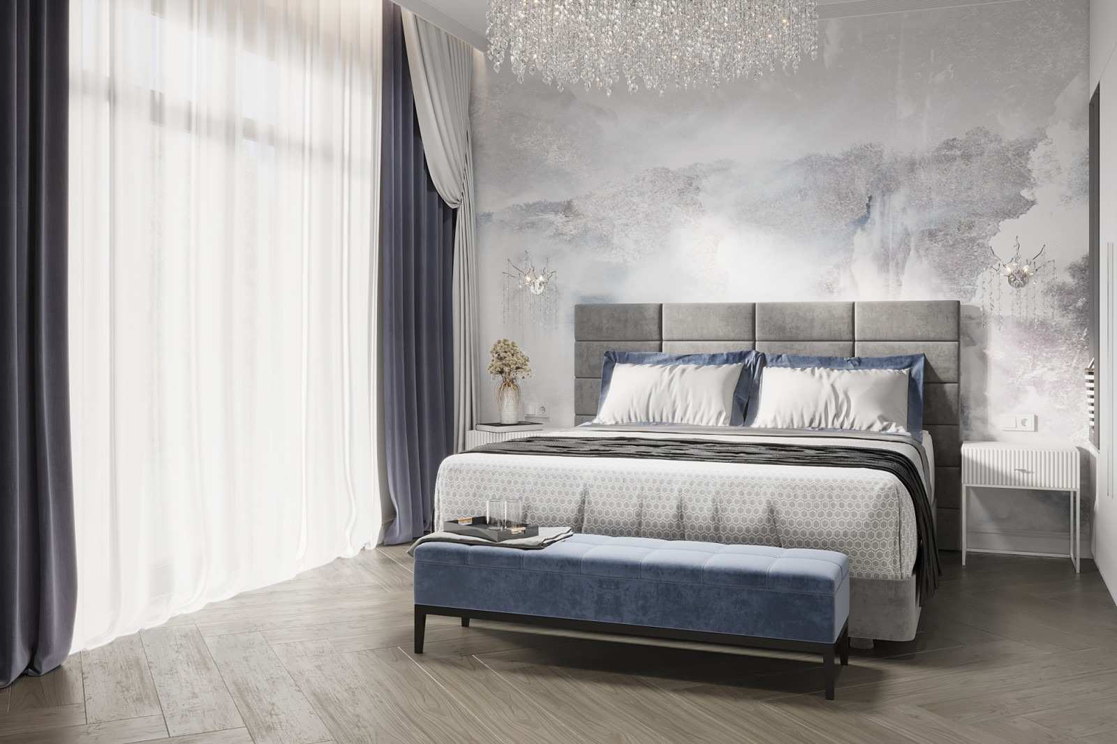 Одноэтажный дом в неоклассике