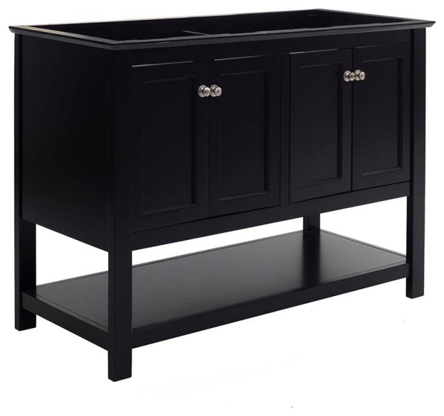 Fresca FCB2348BLD Manchester 48" Black Traditional Double Sink Bathroom 48