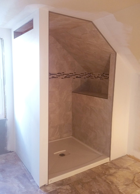 Angular Corner Shower Stall eclectic
