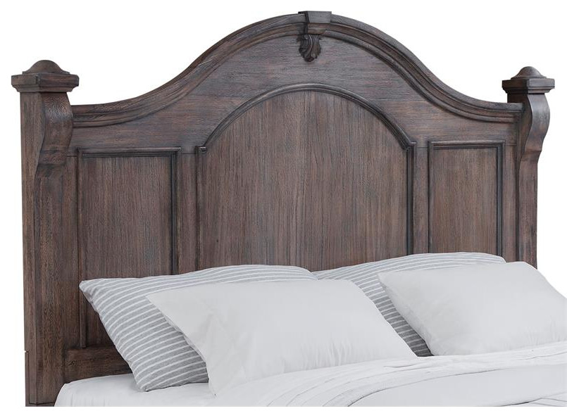 Heirloom Rustic Charcoal King Poster Headboard Traditional
